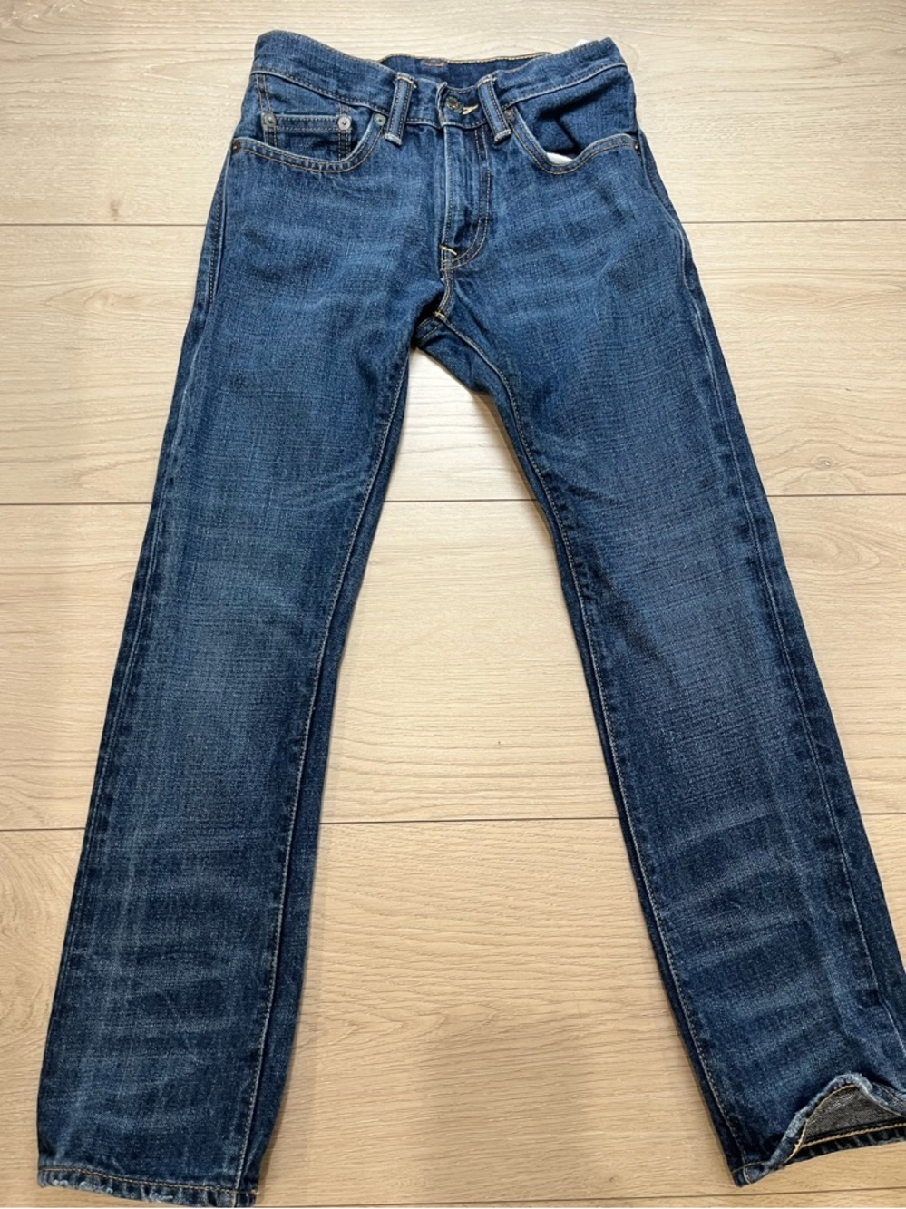 Levi's 511 Skinny girls /teensStraight Dark Jeans 26x26 1/2 Blue Leather Patch